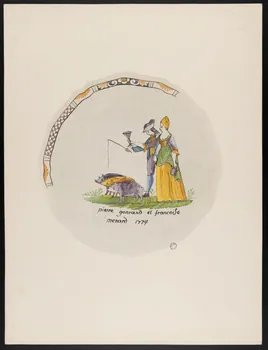Jacques Pasquet dessin Décor d'assiette 1943 1943.14.5  Photo