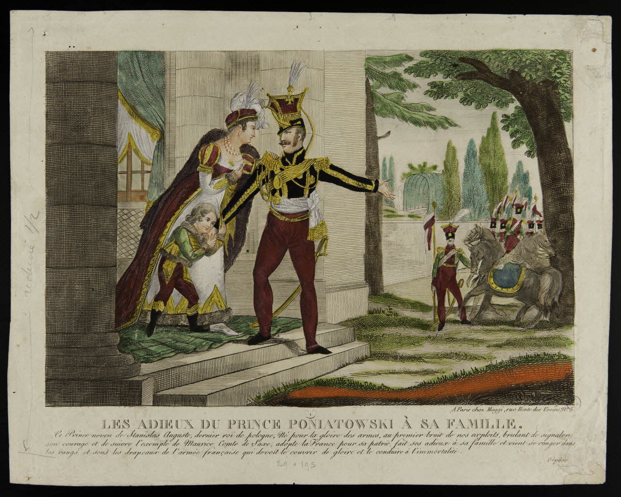 estampe LES ADIEUX DU PRINCE PONIATOWSKI A SA FAMILLE. 1943.16.115 Photo