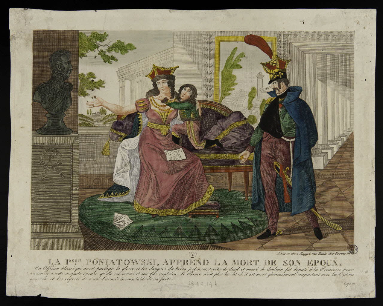 estampe LA Psse. PONIATOWSKI, APPREND LA MORT DE SON EPOUX. 1943.16.117 Photo