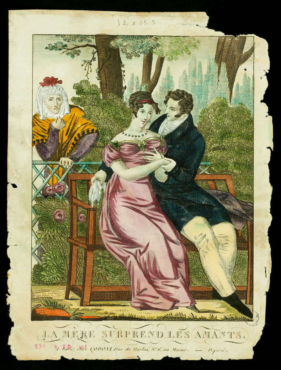 Codoni estampe LA MERE SURPREND LES AMANTS. Paris 1815-1825 1943.16.122 Photo
