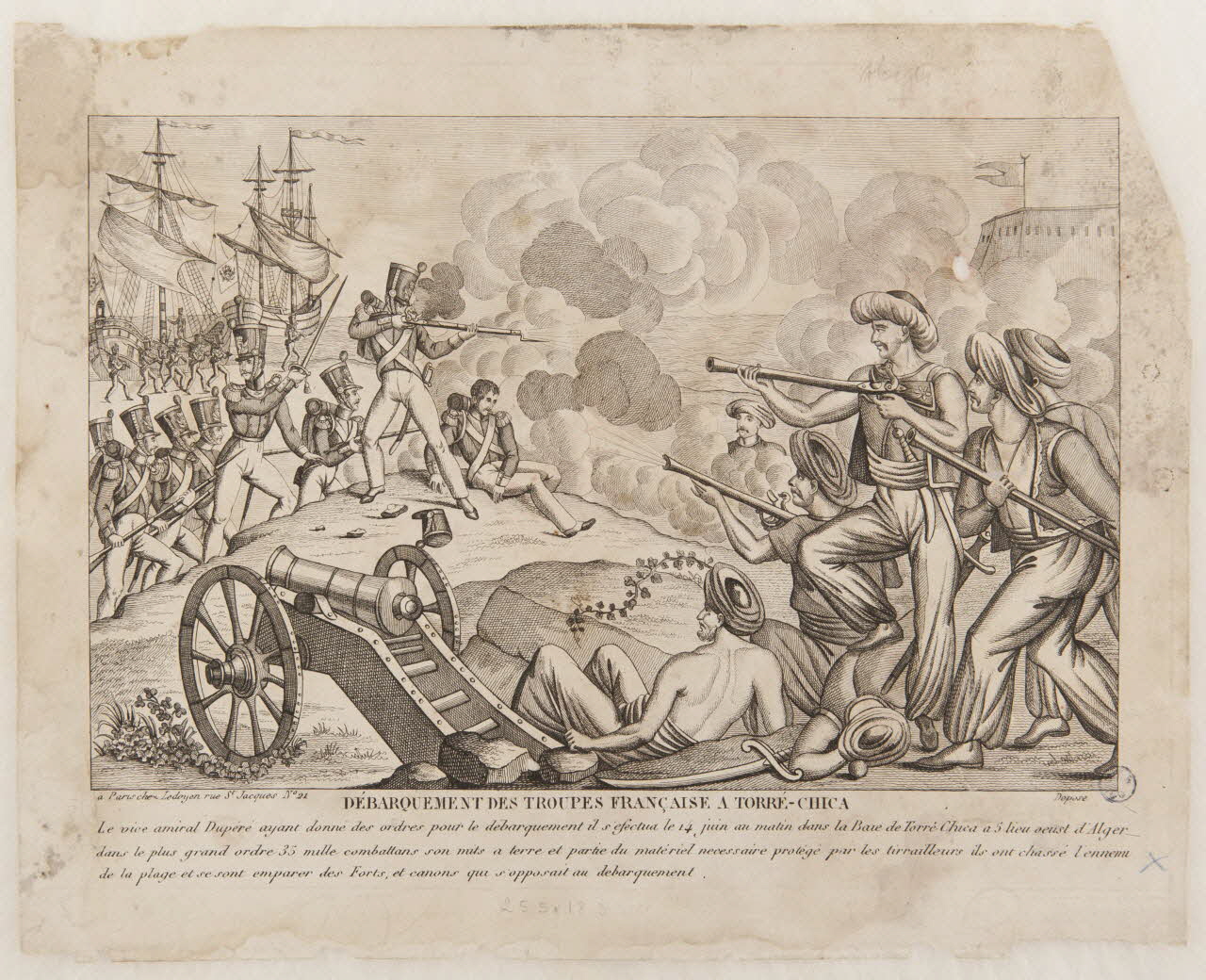 Ledoyen pendant DEBARQUEMENT DES TROUPES FRANCAISE A TORRE-CHICA Paris 1830 1943.16.140 Photo