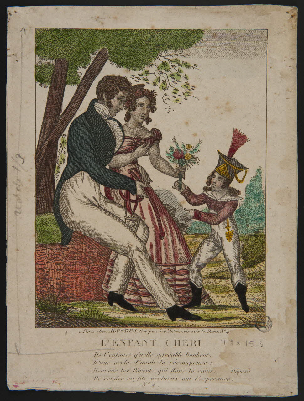 Agustoni estampe L'ENFANT CHERI Paris 1826-1840 1943.16.150 Photo