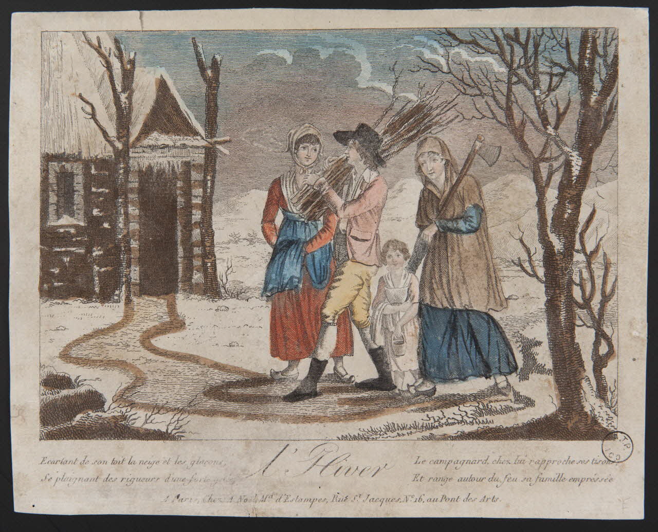 A. Noël estampe l'Hiver Paris 1805-1815 1943.16.153 Photo