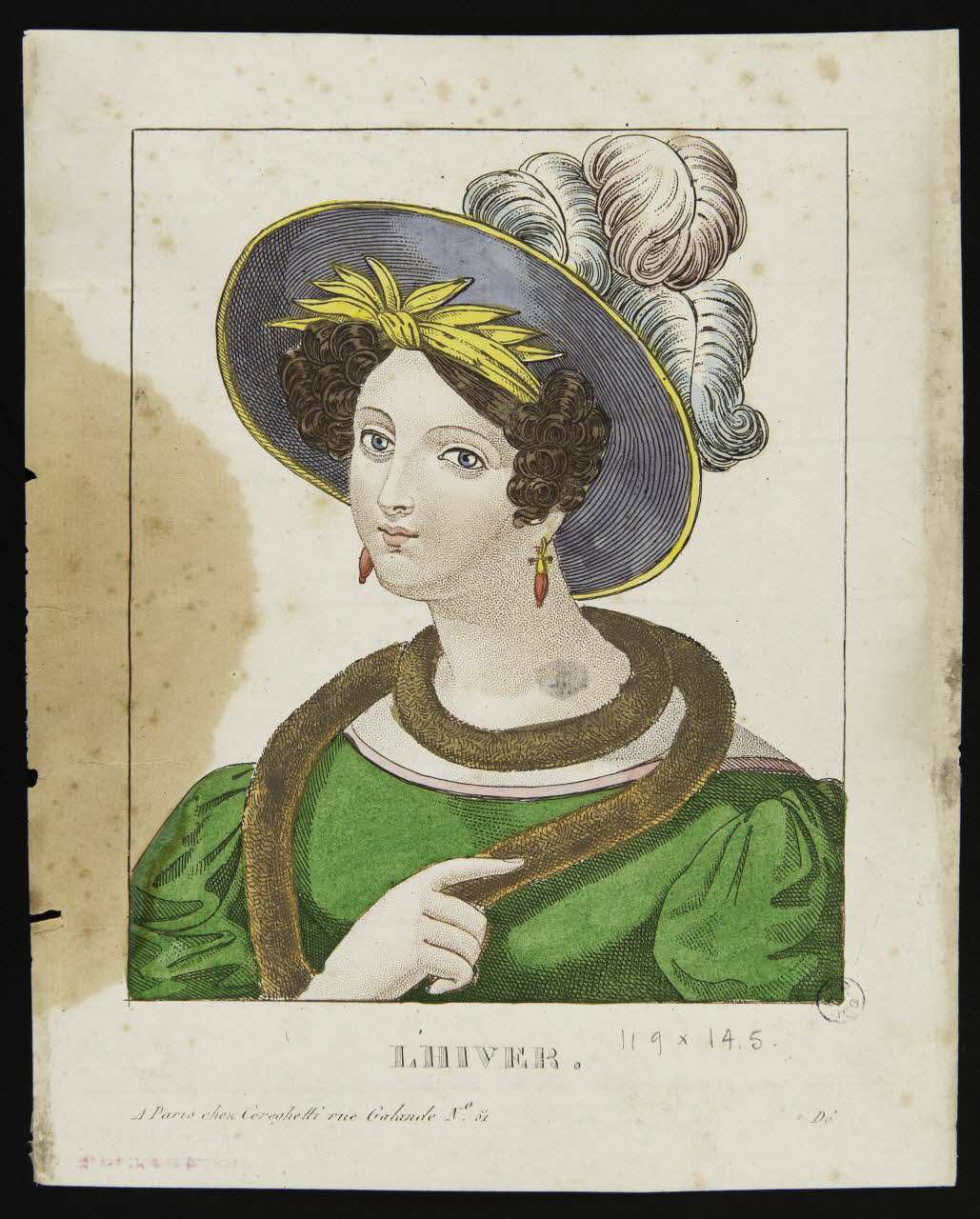 Cereghetti estampe L'HIVER. Paris 1825-1835 1943.16.154 Photo