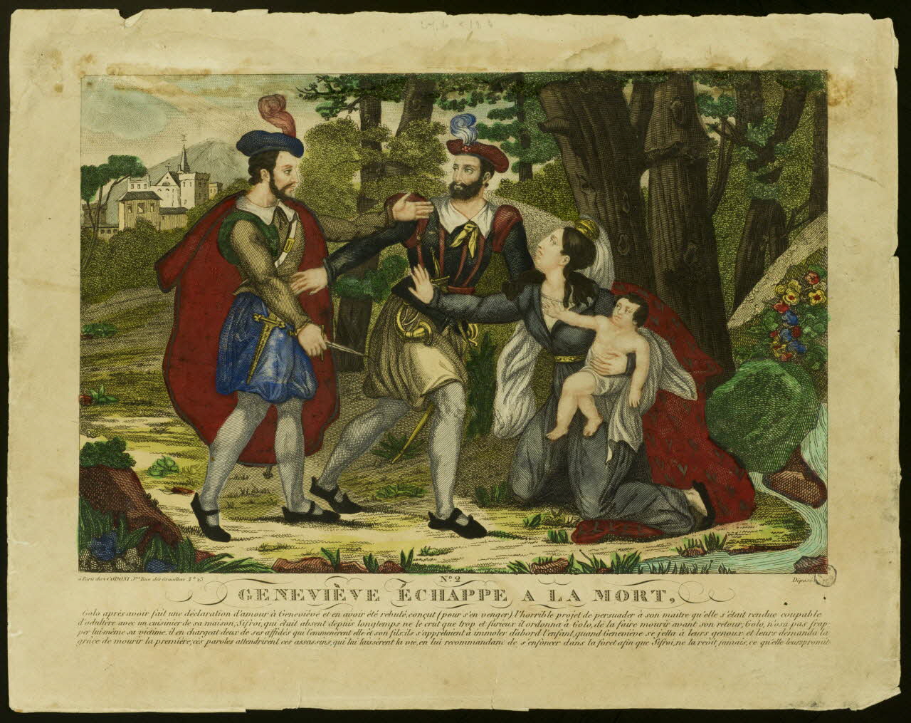 Codoni Jeune estampe GENEVIEVE ECHAPPE A LA MORT, Paris 1820-1840 1943.16.17 Photo