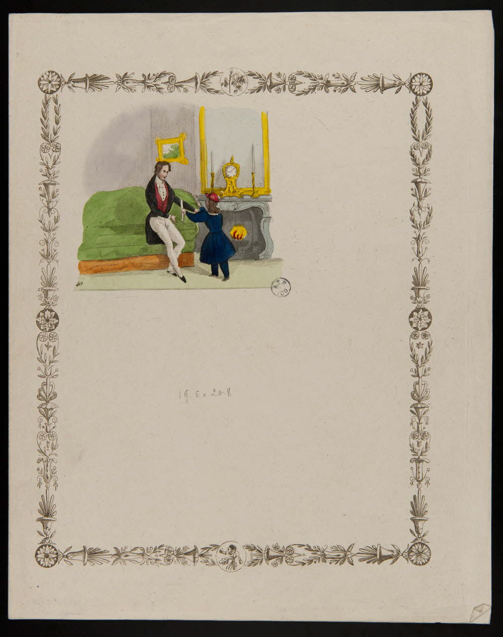 papier à lettre En tête de papier à lettres illustré 1835-1845 1943.16.178 Photo