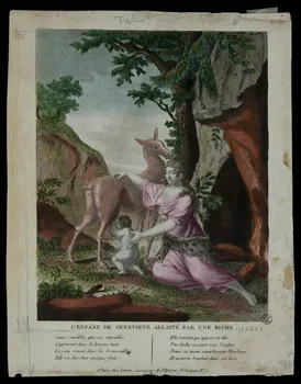 estampe L'ENFANT DE GENEVIEVE ALLAITE PAR UNE BICHE. 1943.16.19 Photo