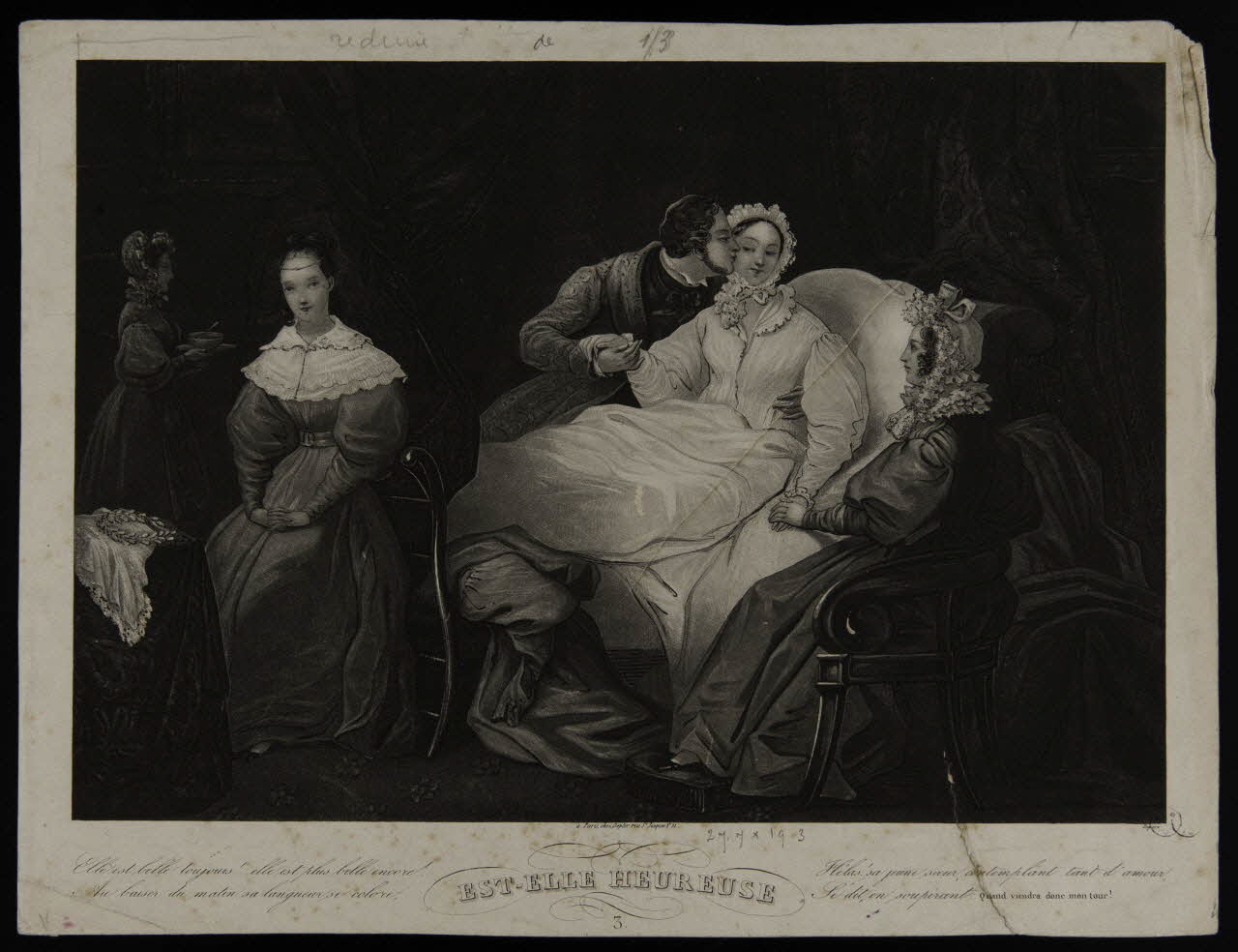 Dopter estampe EST-ELLE HEUREUSE Paris 1831-1841 1943.16.224 Photo