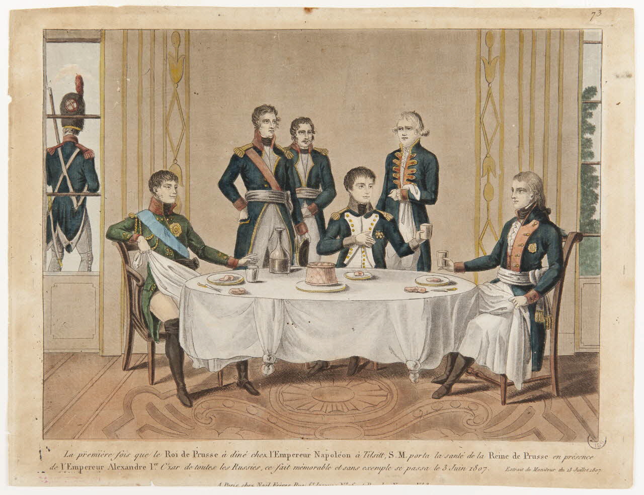 Noël frères imagerie ancienne Repas du roi de Prusse et du Tsar avec Napoléon Ier à Tilsit Paris 1807 1943.16.228 Photo