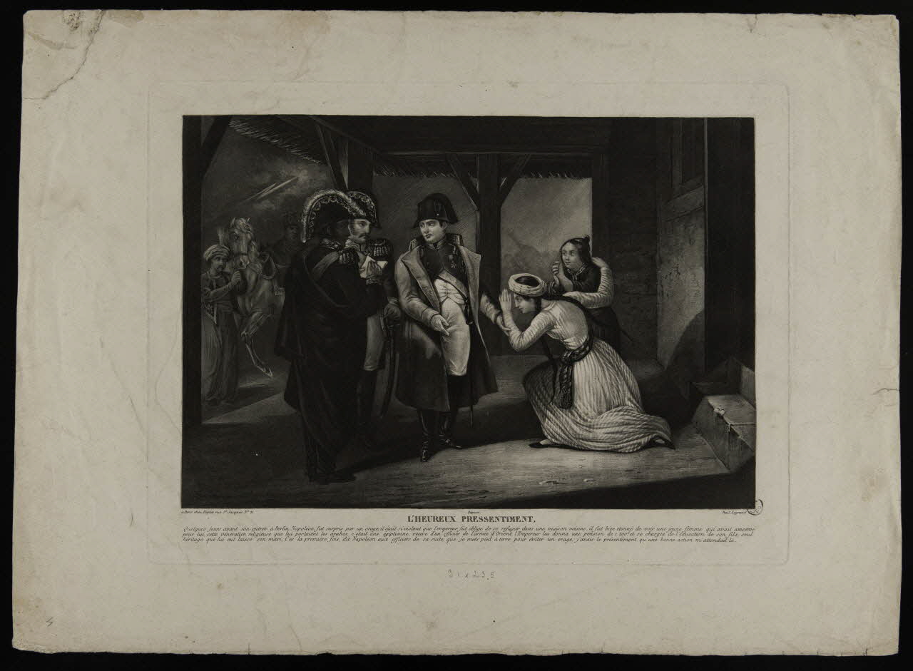 Paul Legrand ; Dopter estampe L'HEUREUX PRESSENTIMENT Paris 1843 1943.16.232 Photo