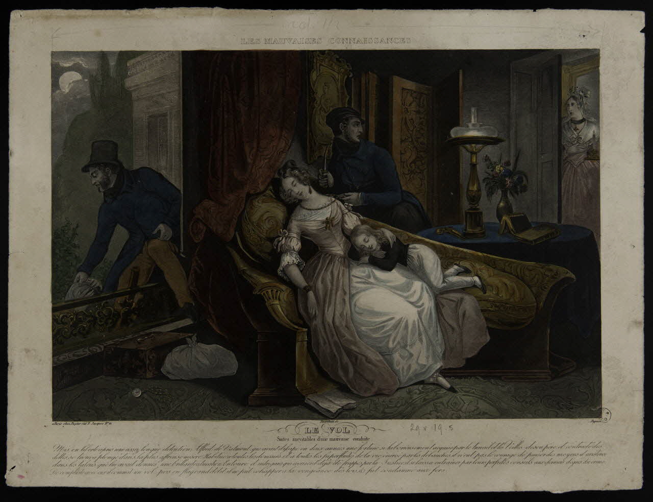 Roemhild ; Dopter estampe LES MAUVAISES CONNAISSANCES  LE VOL Paris 1835-1845 1943.16.241 Photo
