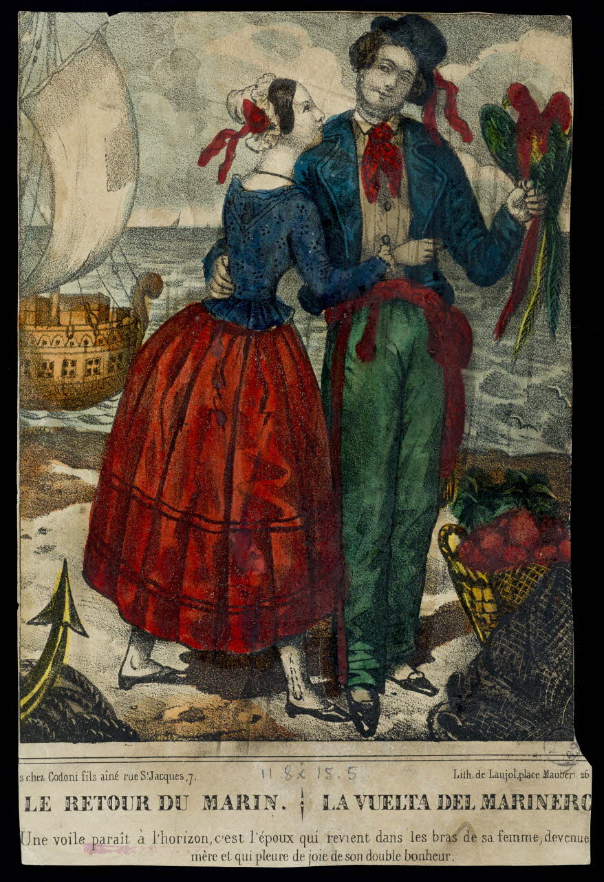 Laujol ; Codoni Fils estampe LE RETOUR DU MARIN.  LA VUELTA DEL MARINERO Paris 1835-1845 1943.16.245 Photo