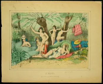 François Wentzel estampe Baigneuses  LE REPOS. Paris 1854-1864 1943.16.247 Photo