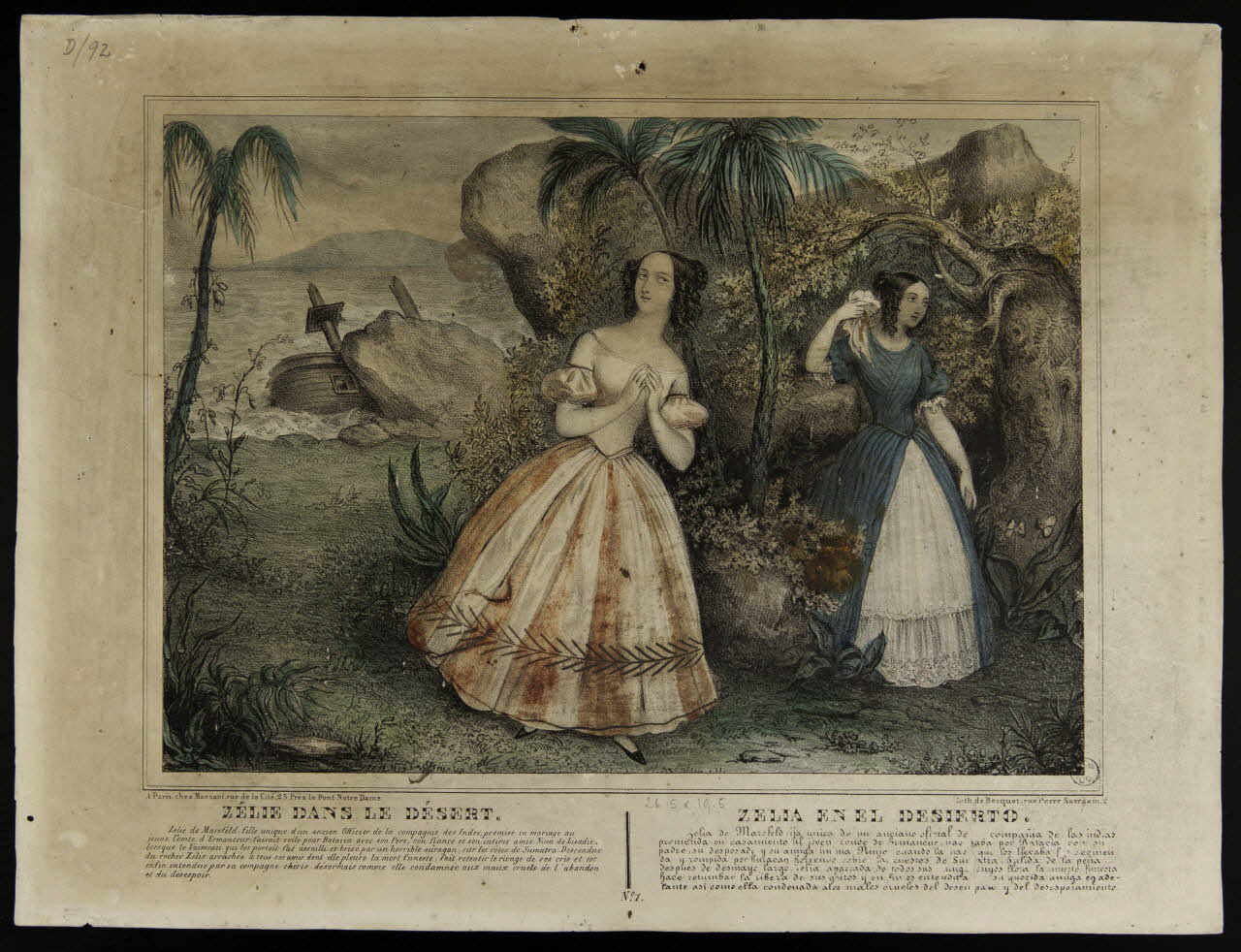 Becquet ; Maesani élément d'ensemble ZELIE DANS LE DESERT. Paris 1845-1855 1943.16.272 Photo
