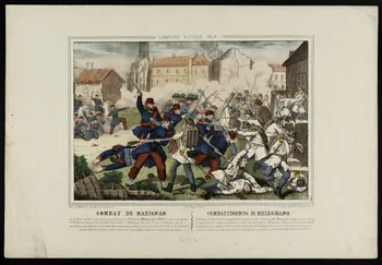 Vayron ; Augustoni ; Bernasconi estampe CAMPAGNE D'ITALIE, 1859  COMBAT DE MARIGNAN. Lyon 1854-1864 1943.16.283  Photo