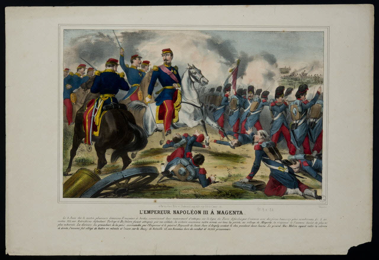 Bès A. ; Dubreuil Fils aîné ; Bès et D élément d'ensemble L'EMPEREUR NAPOLEON III A MAGENTA. France 1854-1864 1943.16.286 Photo