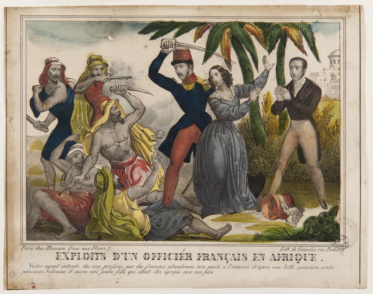 Gosselin ; Maesani estampe EXPLOITS D'UN OFFICIER FRANCAIS EN AFRIQUE. Paris 1835-1845 1943.16.290 Photo