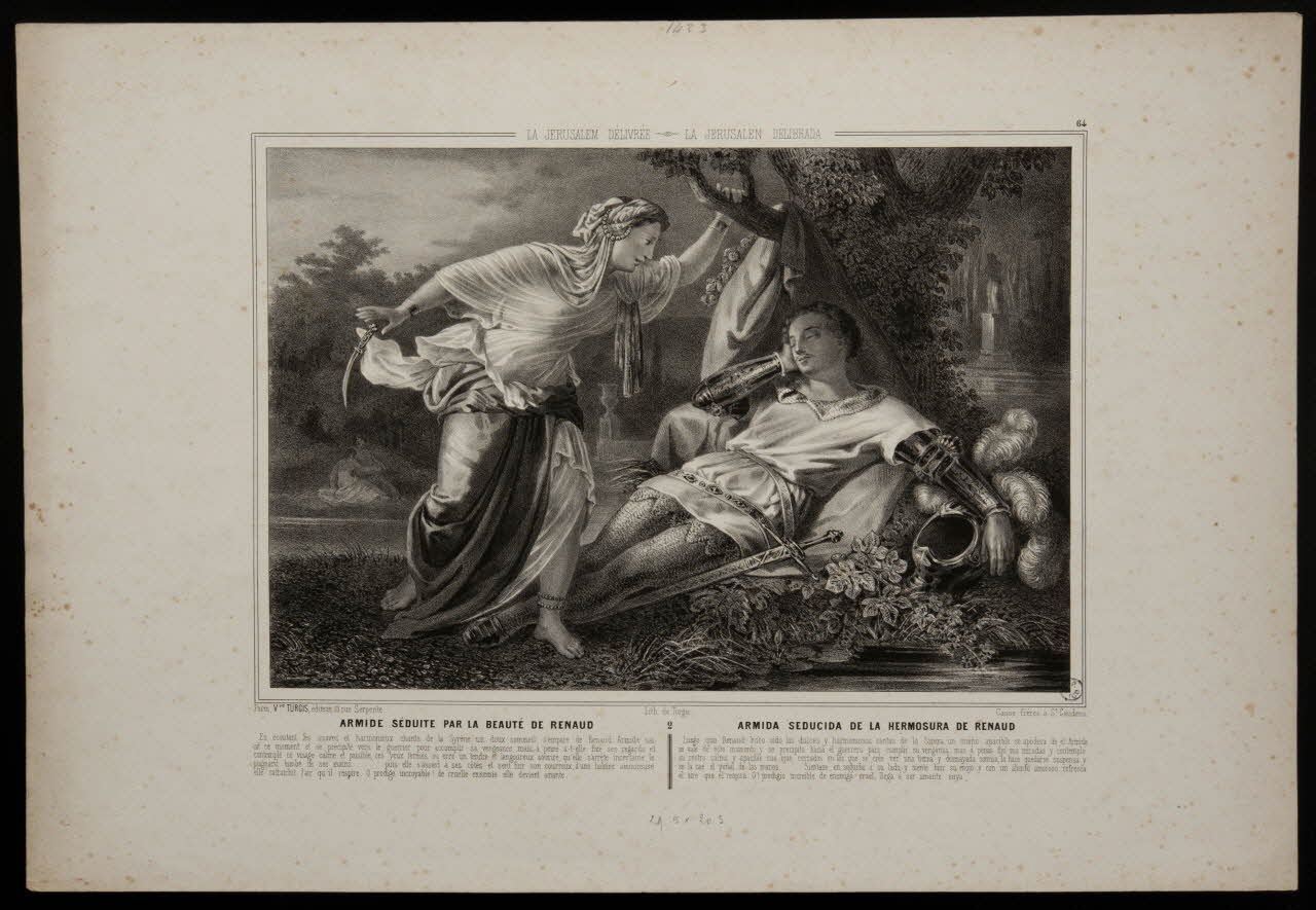 estampe LA JERUSALEM DELIVREE  ARMIDE SEDUITE PAR LA BEAUTE DE RENAUD 1943.16.302 Photo