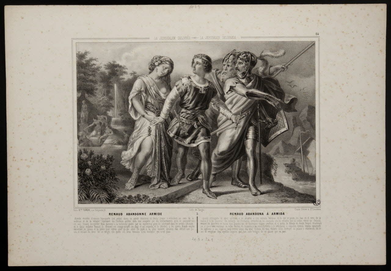 estampe LA JERUSALEM DELIVREE  RENAUD ABANDONNE ARMIDE 1943.16.303 Photo
