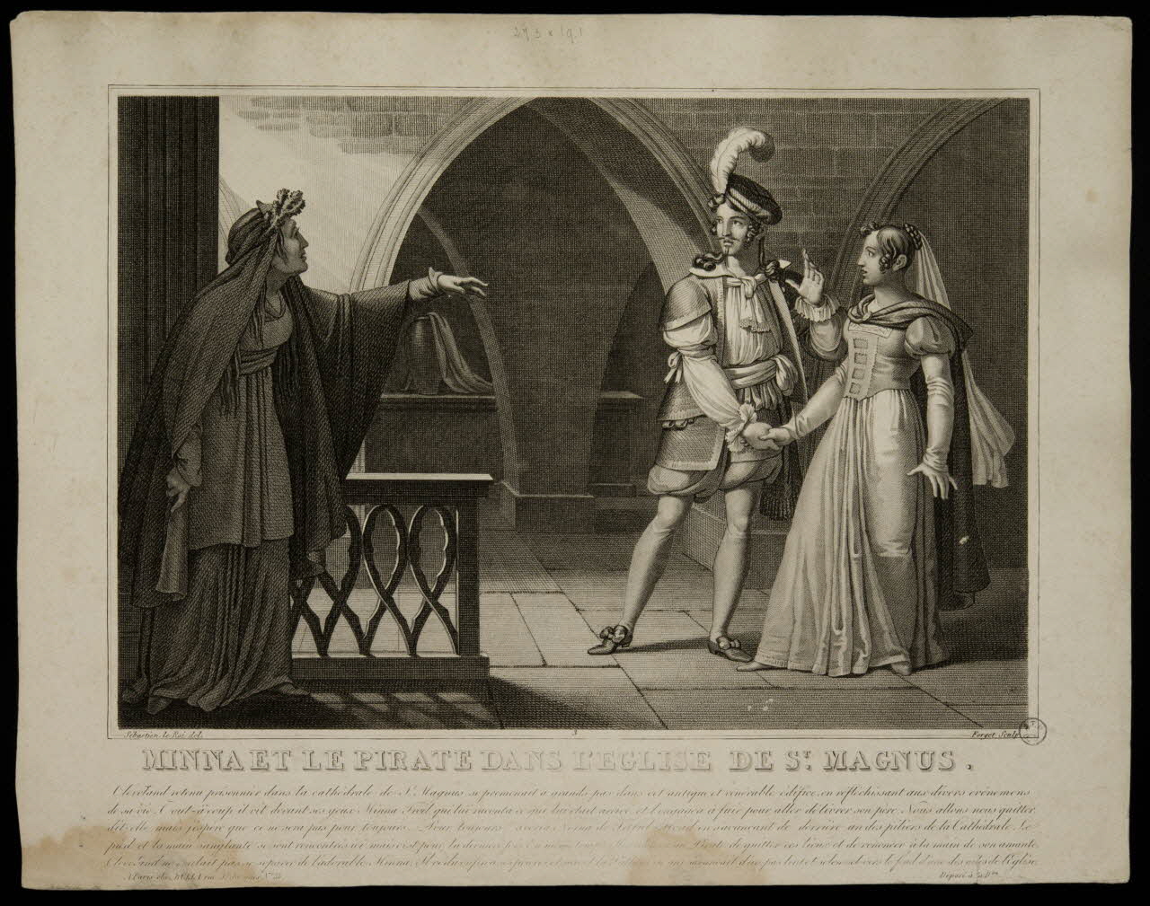 estampe MINNA ET LE PIRATE DANS L'EGLISE DE ST. MAGNUS. 1943.16.31 Photo