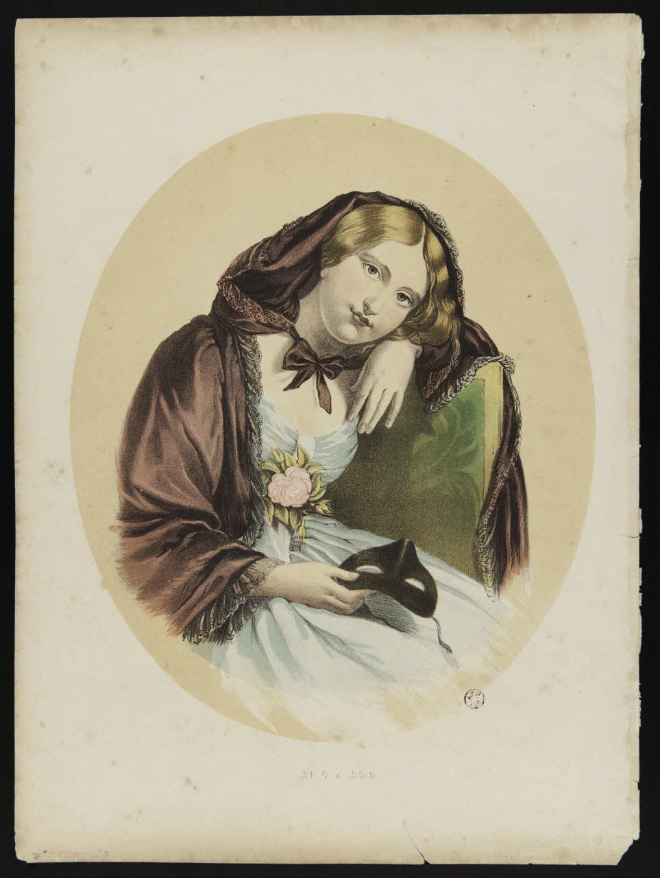 estampe Jeune fille avec un masque dans la main 1943.16.312 Photo