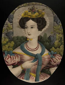 estampe Buste de femme dans un médaillon ovale 1835-1845 1943.16.313 Photo
