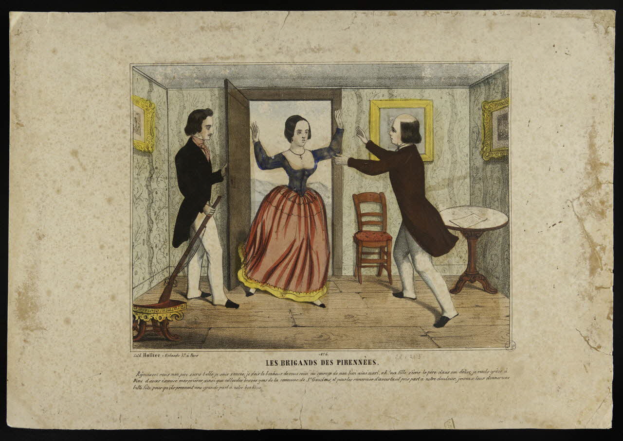 Hollier élément d'ensemble LES BRIGANDS DES PIRENNEES. Paris 1840-1850 1943.16.319  Photo