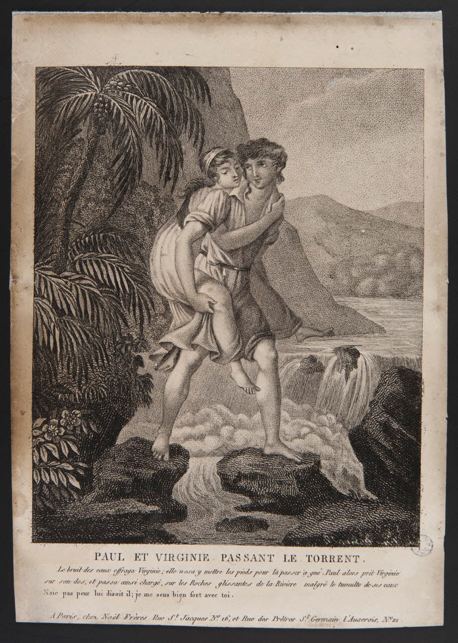 Noël frères estampe PAUL ET VIRGINIE PASSANT LE TORRENT. Paris 1809-1819 1943.16.35 Photo