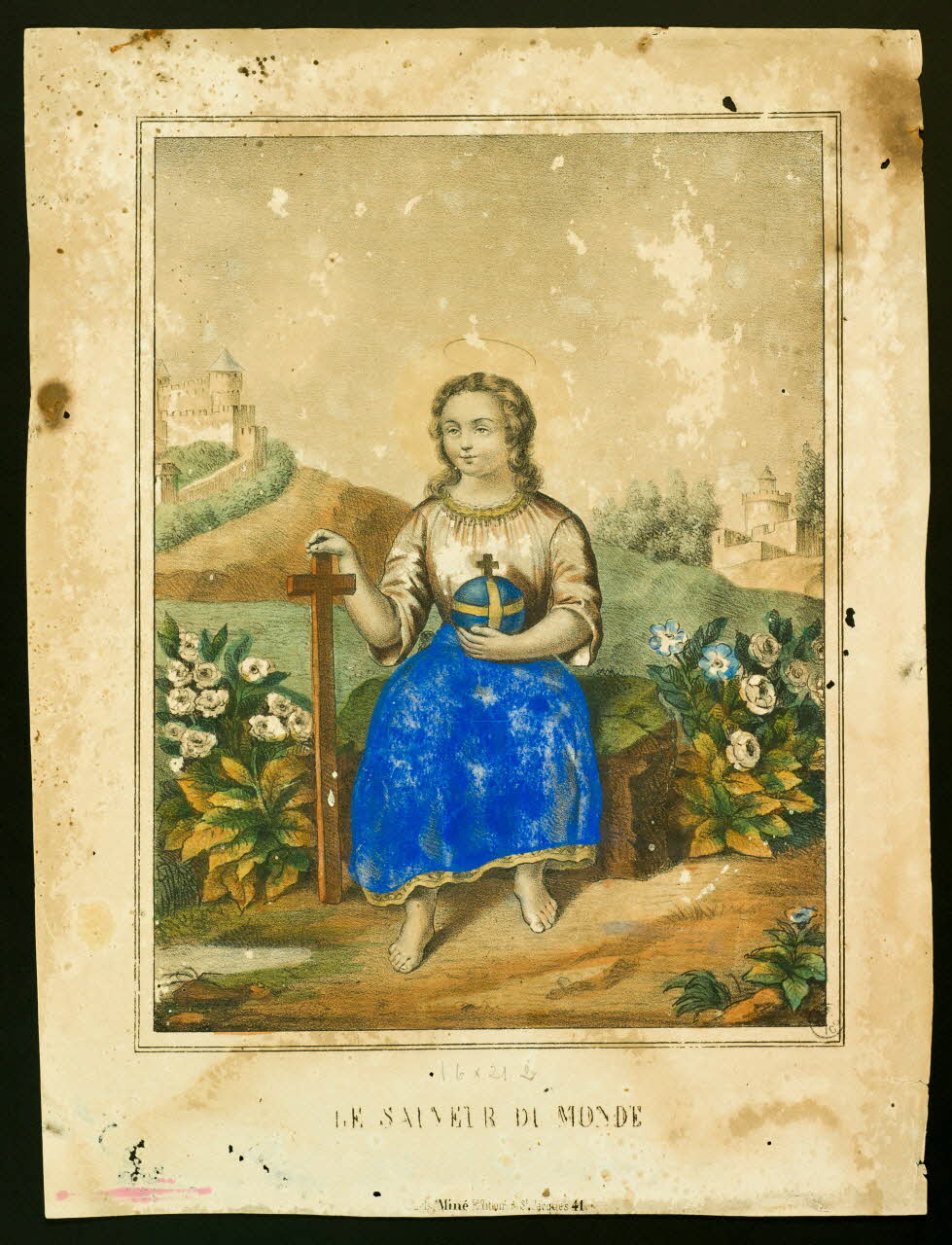Mine estampe LE SAUVEUR DU MONDE Paris 1835-1845 1943.16.361 Photo