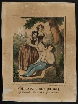 Habert ; Codoni estampe N'EVEILLEZ PAS LE CHAT, QUI DORT. Paris 1845-1855 1943.16.363 Photo