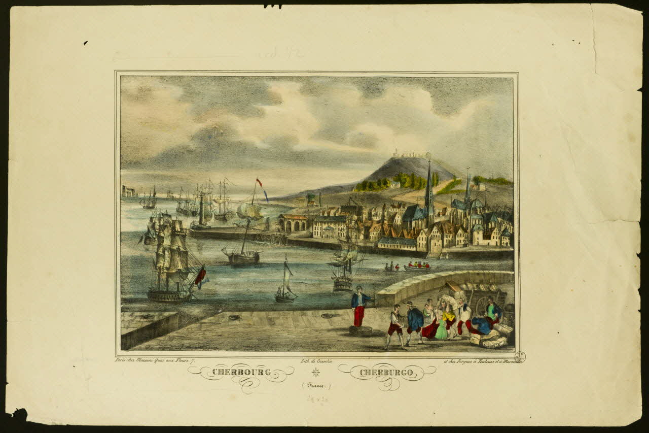 Gosselin ; Maesani ; Forgues estampe CHERBOURG. Marseille 1843 1943.16.366 Photo