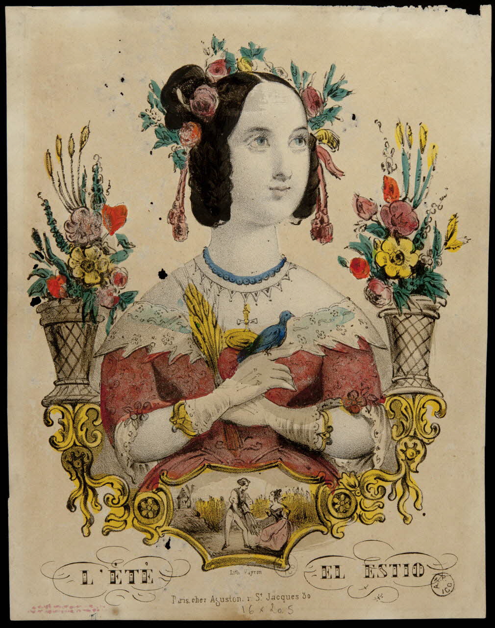 Vayron ; Agustoni estampe L'ETE  EL ESTIO Paris 1840-1850 1943.16.375 Photo