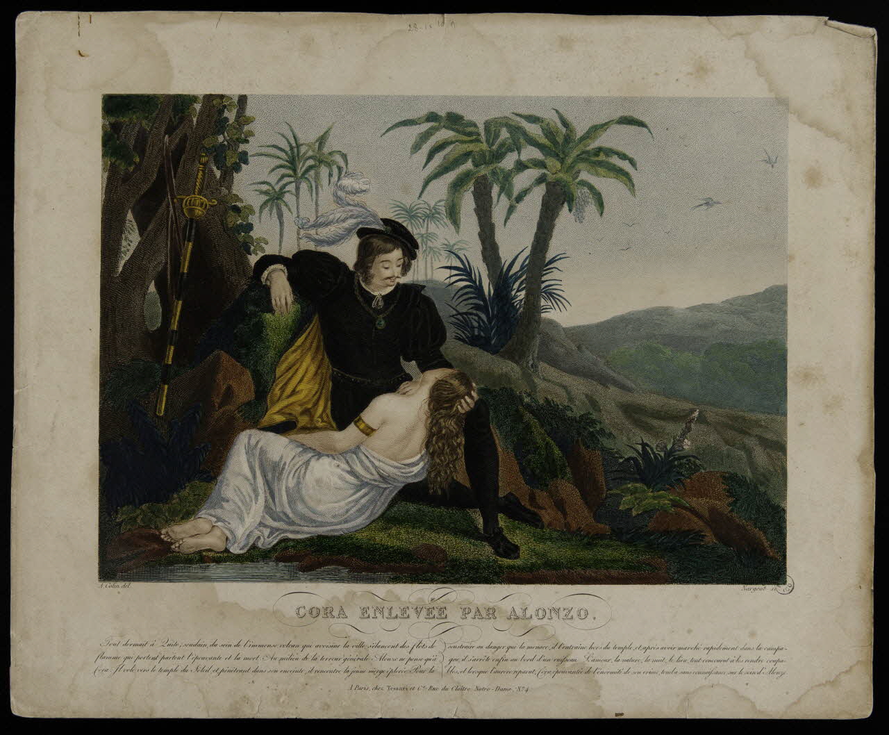 Colin Alexandre Marie ; Nargeot Jean Denis ; Tessari et imagerie ancienne CORA ENLEVEE PAR ALONZO. Paris 1822-1840 1943.16.39 Photo