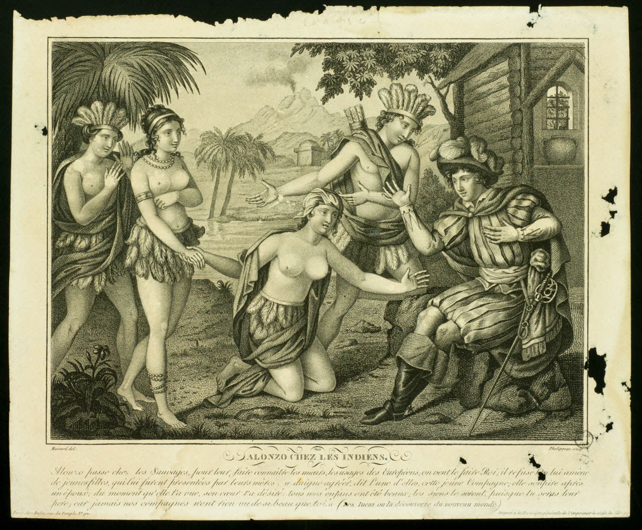 Massard Jean-Baptiste-Raphaël-Urbain ; Phelippeaux Antoine (?) ; B imagerie ancienne ALONZO CHEZ LES INDIENS. Paris 1814-1815 1943.16.43 Photo