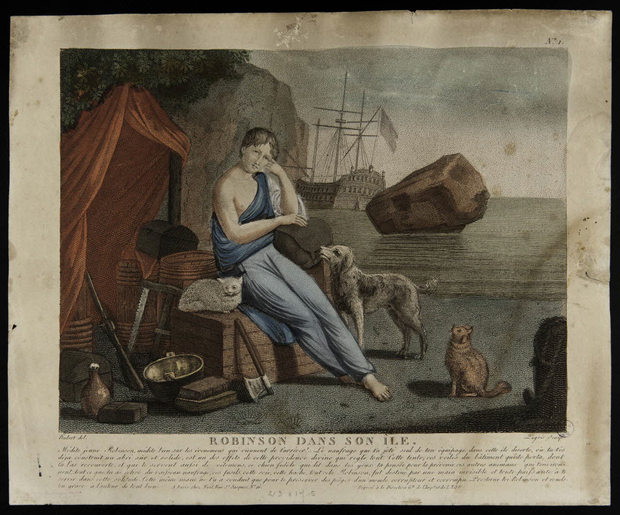 estampe ROBINSON DANS SON ÎLE. 1943.16.5 Photo Mucem