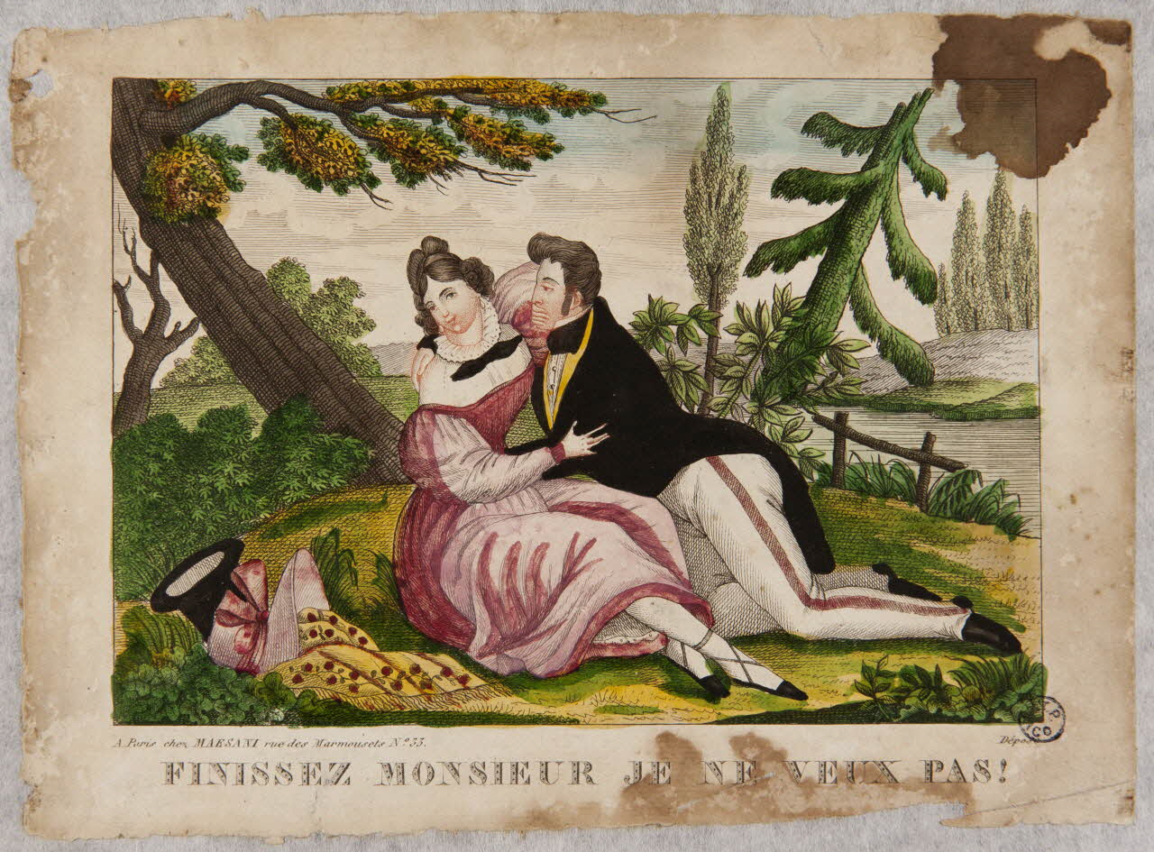 Maesani estampe FINISSEZ MONSIEUR JE NE VEUX PAS ! Paris 1835-1845 1943.16.72 Photo