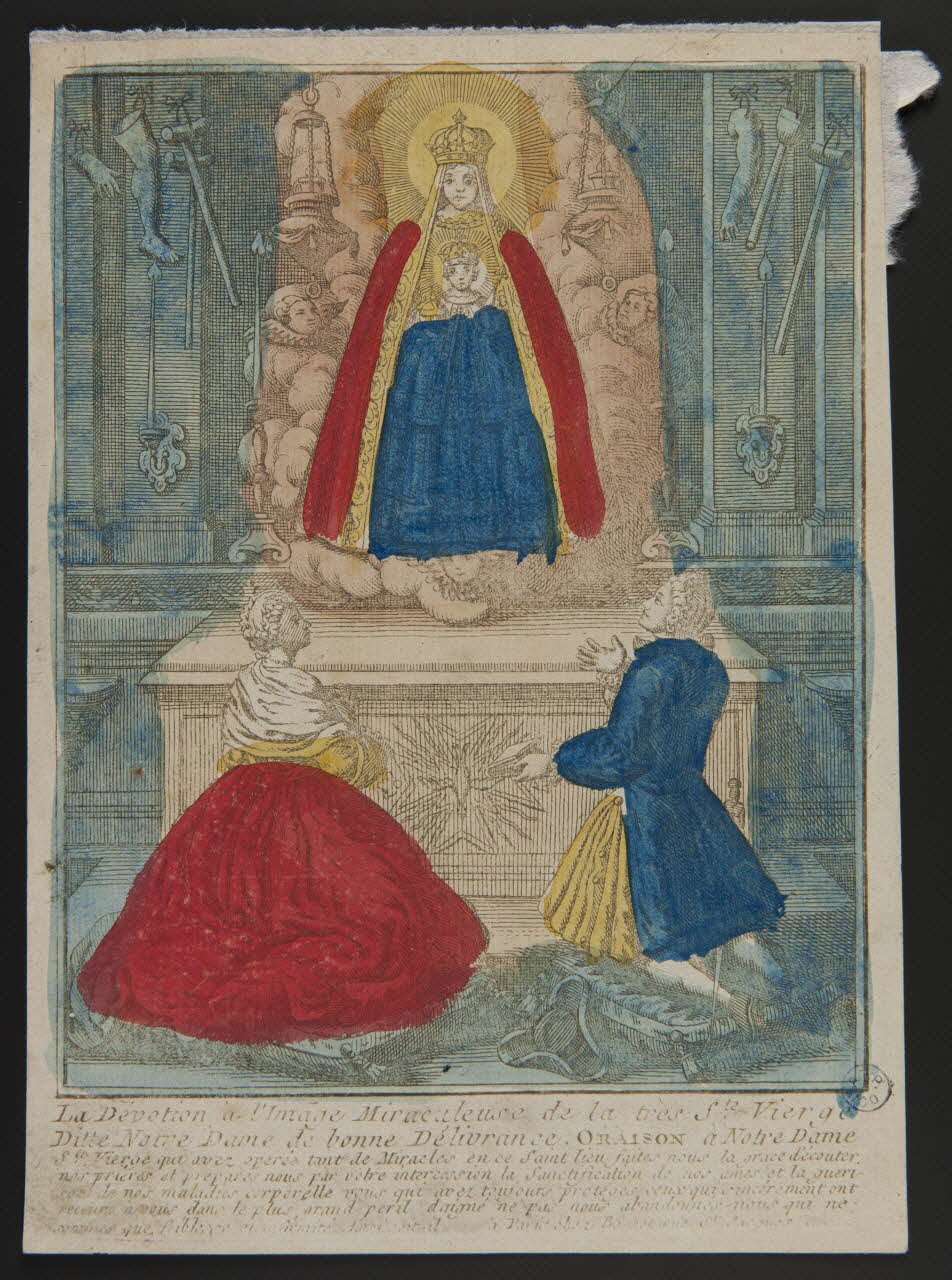 Basset. Paris estampe La Dévotion à l'Image Miraculeuse de la très Ste Vierge Paris 1745-1755 1943.16.82 Photo