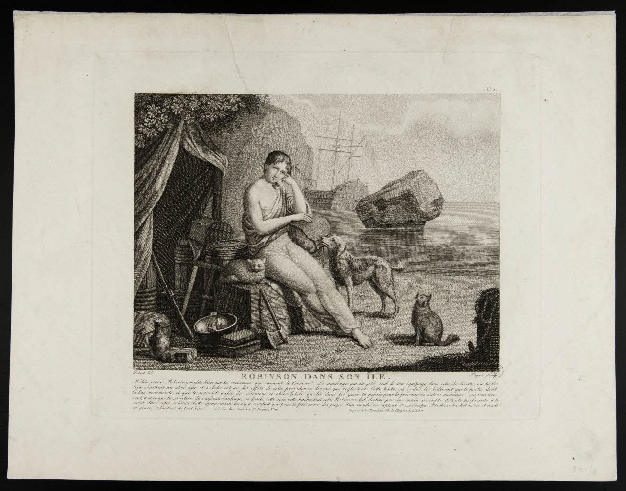 estampe ROBINSON DANS SON ÎLE. 1943.16.9 Photo