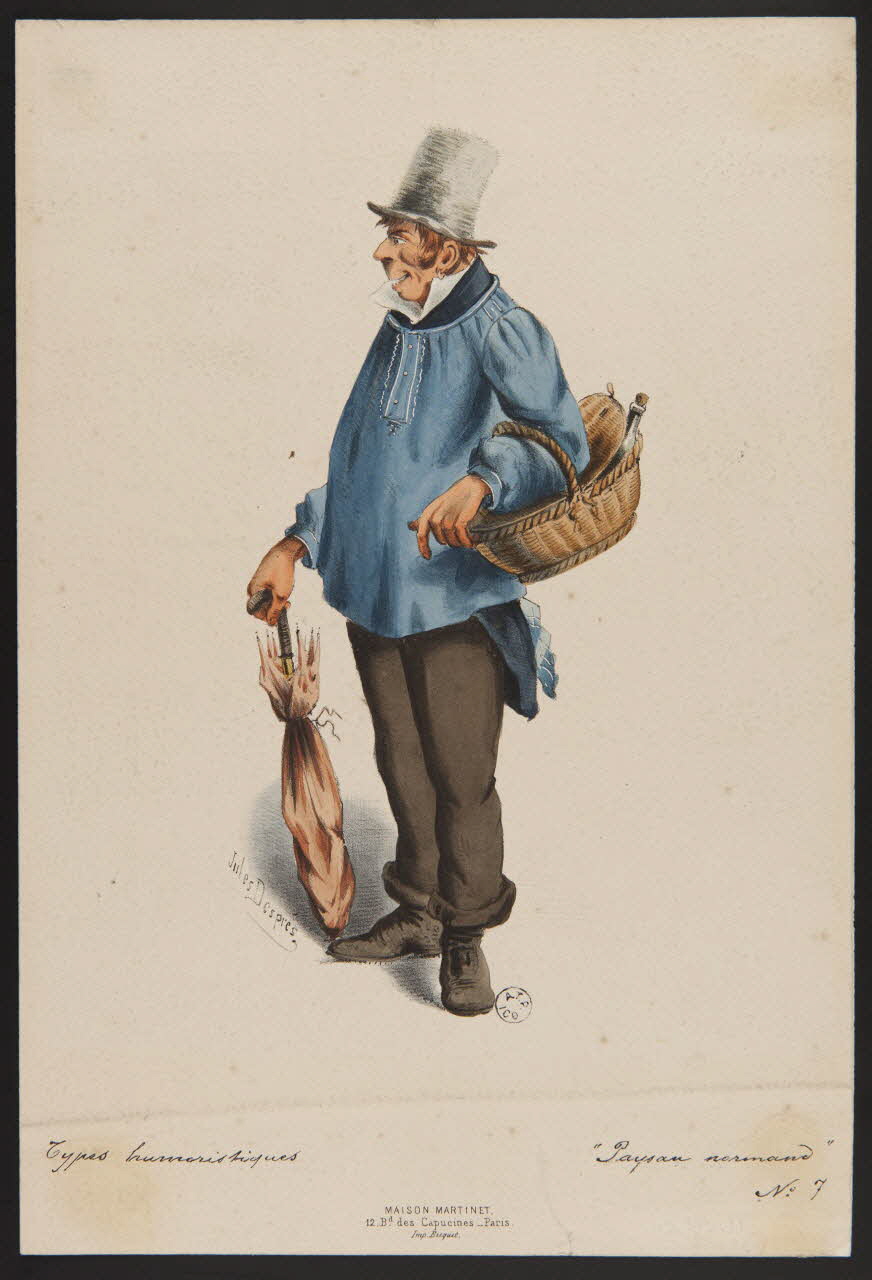 Desprès Jules ; Becquet ; Martinet estampe Types humoristiques, paysan normand  No 7 Paris 1878-1885 1943.21.11 Photo