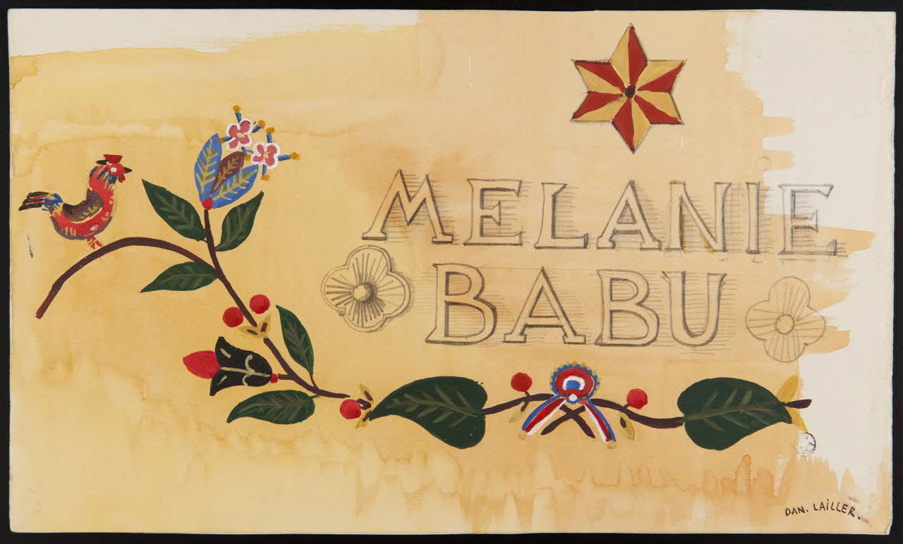 Dan Lailler dessin Frise peinte, armoire, Mélanie Babu 1943 1943.21.2 Photo