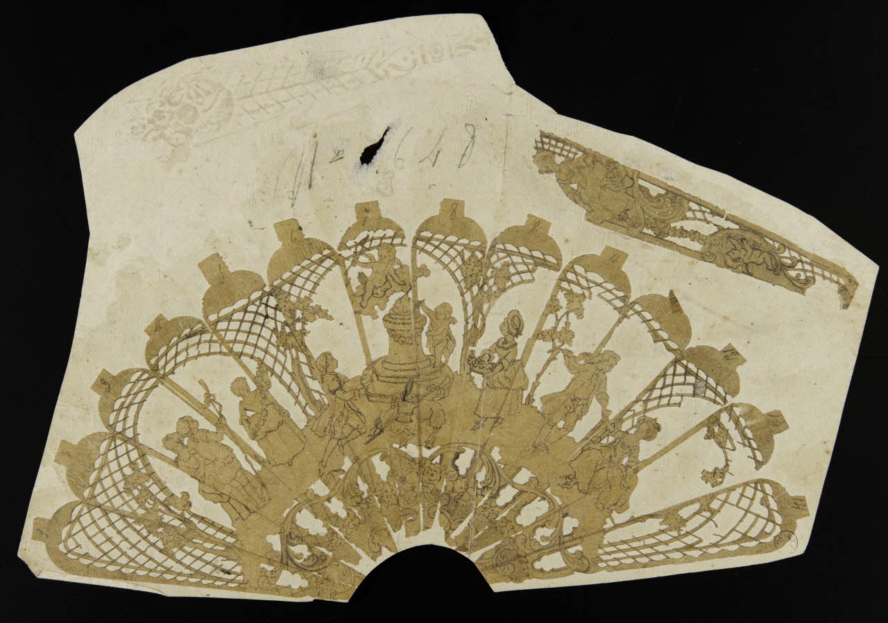 Véry Auguste dessin double face Projet d'éventail 1943 1943.23.3 Photo