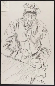 André Jordan dessin Homme de batterie Ile-de-France 1943 1943.3.39 Photo