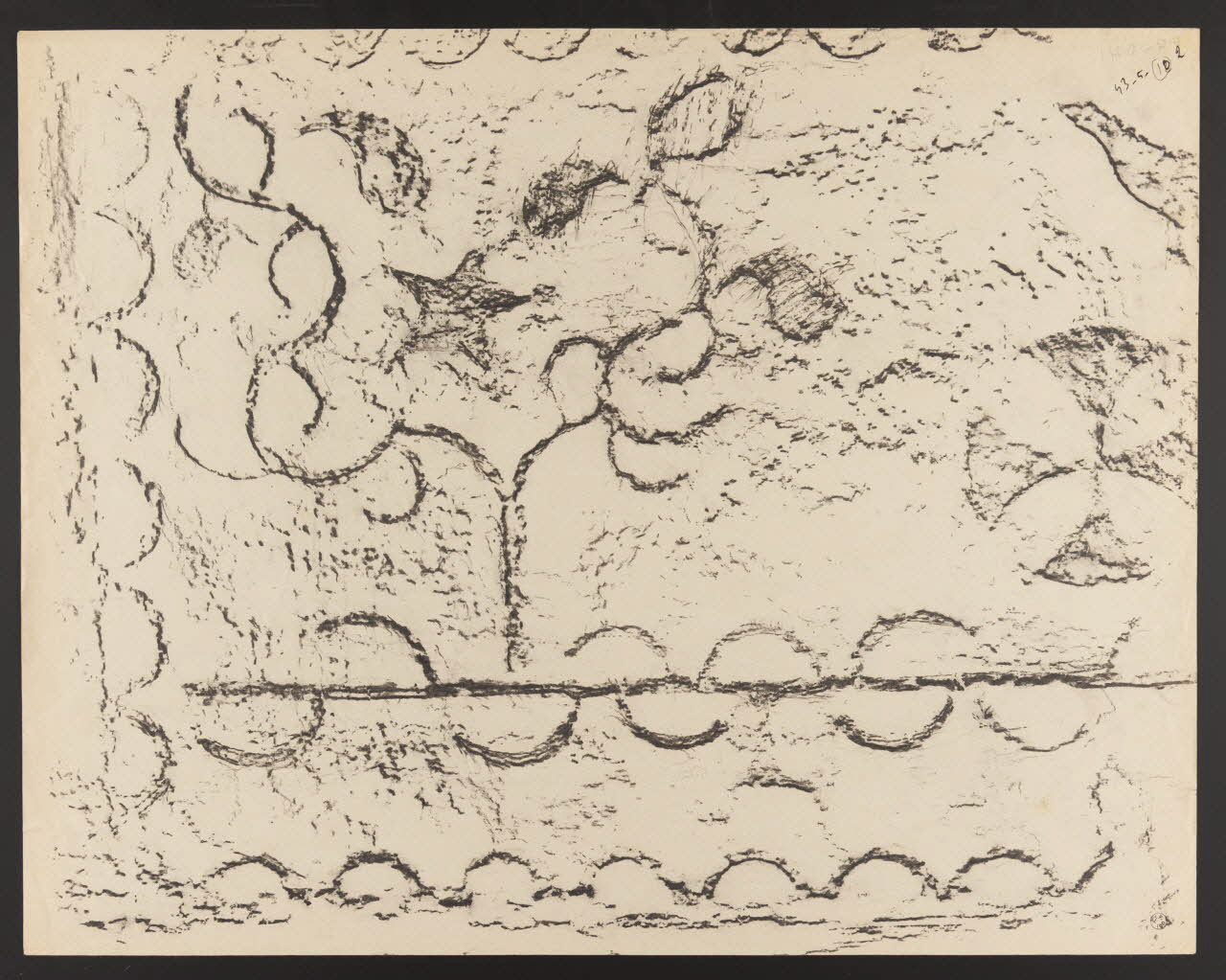 dessin Plaque de foyer avec incrustation de carreaux 1943.5.10.2 Photo