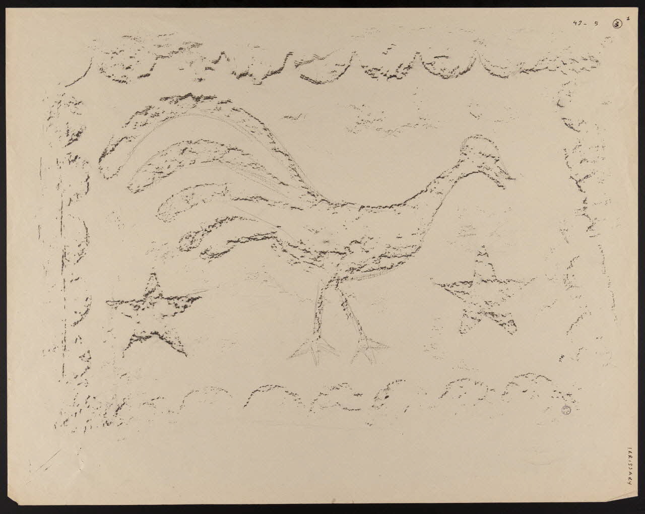 Pierre Séguy dessin Maison Bidoude près Hospitalia, coq Irissarry 1943 1943.5.3.1 Photo