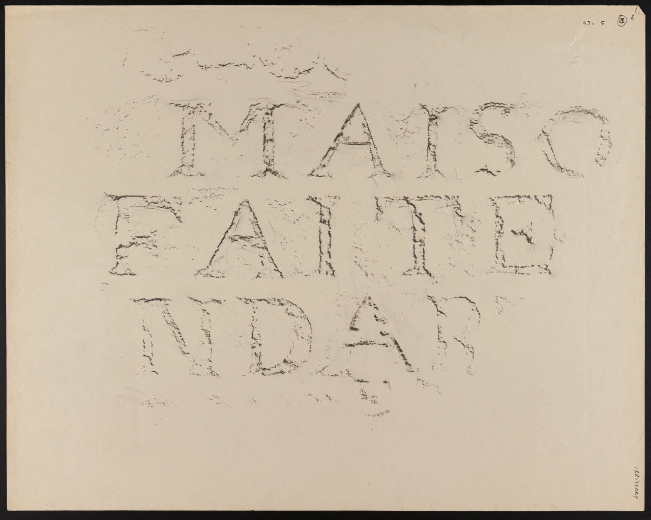 Pierre Séguy dessin Clef de porte plein cintre, à Irrissary, maison Bidoude Irissarry 1943 1943.5.3.2 Photo