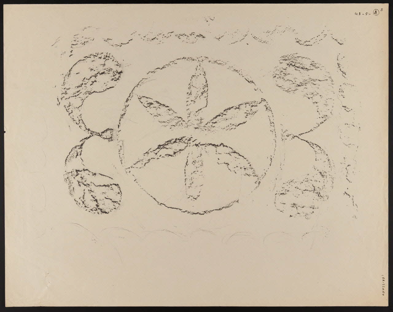 Pierre Séguy dessin Linteau, maison Bidoude près Hospitalia, rosace Irissarry 1943 1943.5.3.3 Photo