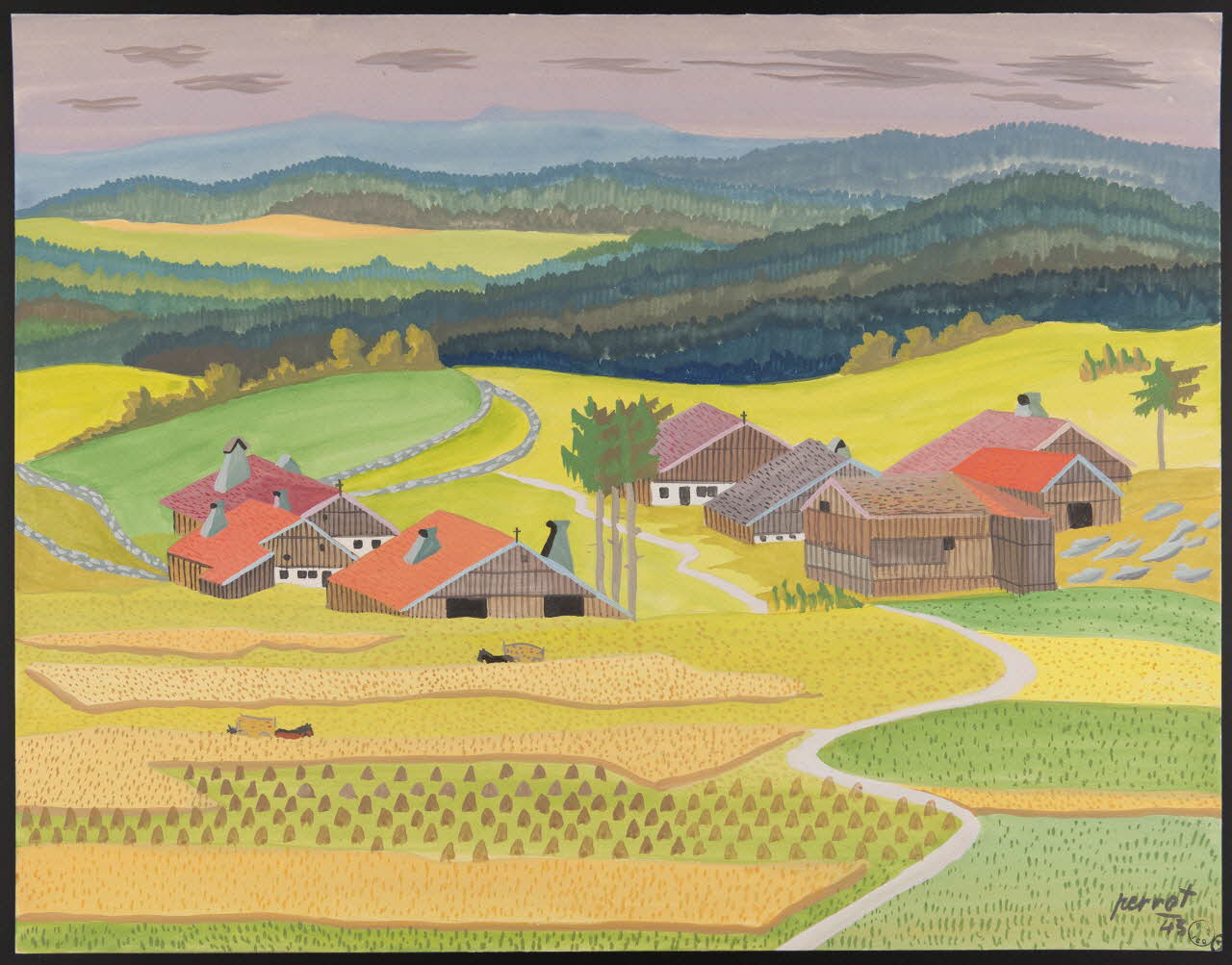 René Perrot dessin Val du Sauget Franche-Comté, France 1943 1943.6.50 Photo Mucem