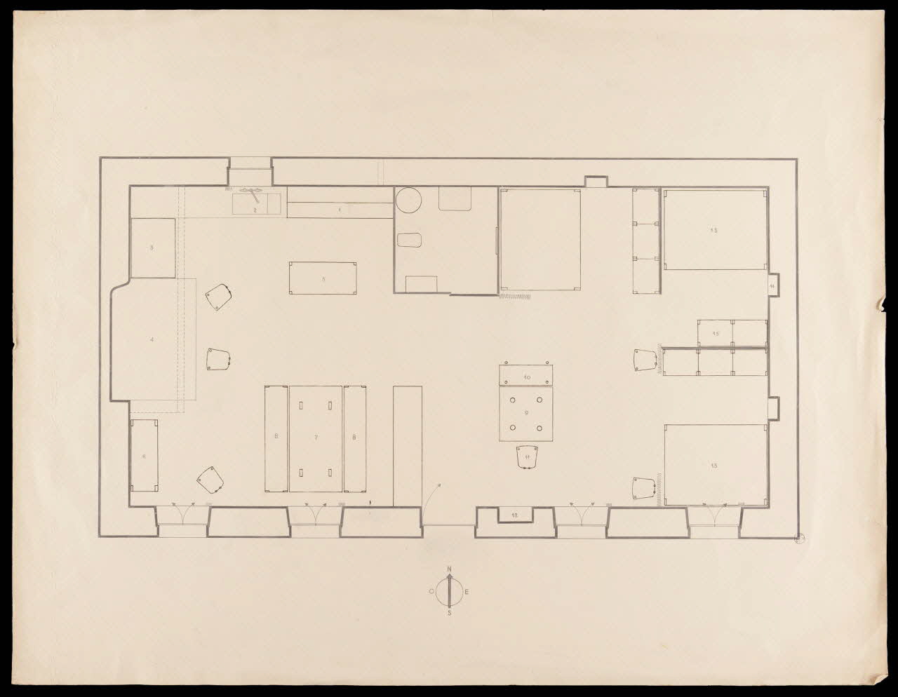 Maurice Coz ; René Coz ; Jacques Barré ; Lucien Lepelletier dessin Plan de l'intérieur de la ferme 1942 1943.7.1 Photo