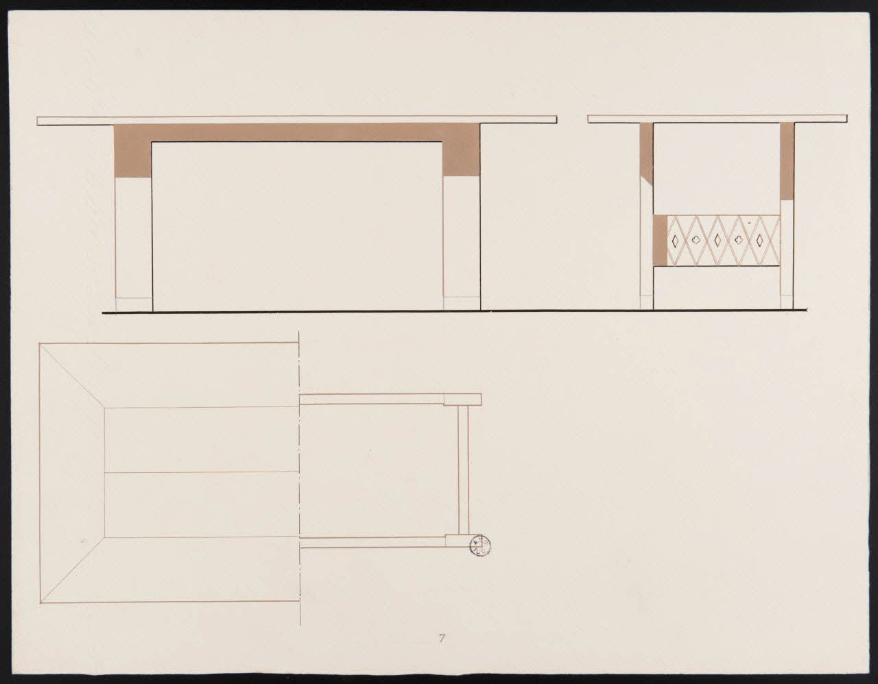 Maurice Coz ; René Coz ; Jacques Barré ; Lucien Lepelletier dessin Table N° 7 1942 1943.7.11 Photo