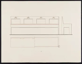 Maurice Coz ; René Coz ; Jacques Barré ; Lucien Lepelletier dessin Banc et chaise N° 8 1942 1943.7.12  Photo